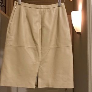 100% Genuine Leather Skirt in the color shell.